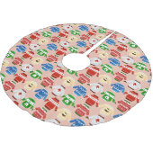 Weihnachts Ugly Pulli Pink Polyester Weihnachtsbaumdecke (Schrägansicht)