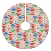 Weihnachts Ugly Pulli Pink Polyester Weihnachtsbaumdecke (Vorderseite)