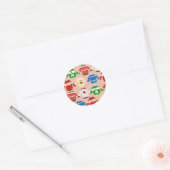 Weihnachts Ugly Pulli Pink Runder Aufkleber (Umschlag)