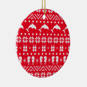 Weihnachts Ugly Sweater Delphine und Seepferde Keramik Ornament (Rechts)