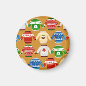 Weihnachts Ugly Sweater Gold Magnet (Vorne)