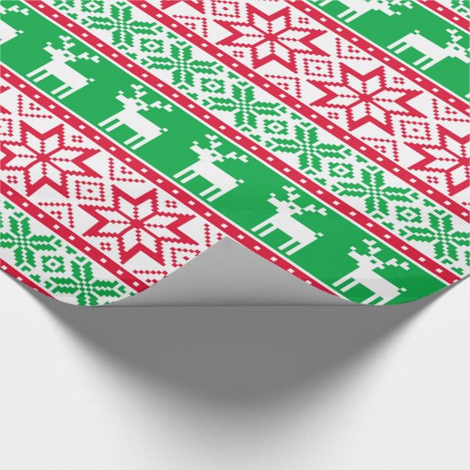 Weihnachts Ugly Sweater Muster Party Packung Geschenkpapier (Ecke)