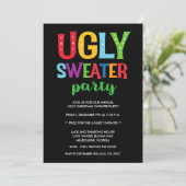 Weihnachts Ugly Sweater Office Adult Party Einladung (Stehend Vorderseite)