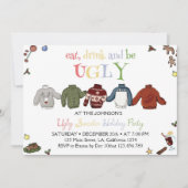 Weihnachts Ugly Sweater Party Einladung (Vorderseite)