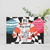 Weihnachts Ugly Sweater Party Einladung (Stehend Vorderseite)