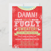 Weihnachts Ugly Sweater Party Fugly Sweater Red Einladung (Vorderseite)