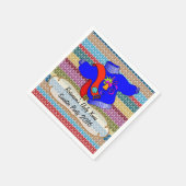 Weihnachts Ugly Sweater Party Personalisiert Serviette (Ecke)