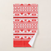 Weihnachts Ugly Sweater skandinavisches Muster Badhandtuch Set (Handtuch)