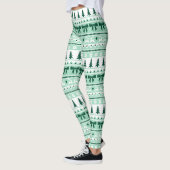 Weihnachts Ugly Sweater Strick Muster in Minze Gre Leggings (Links)