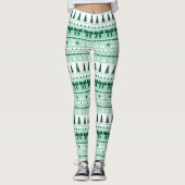 Weihnachts Ugly Sweater Strick Muster in Minze Gre Leggings (Vorderseite)