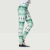 Weihnachts Ugly Sweater Strick Muster in Minze Gre Leggings (Rechts)