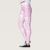 Weihnachts Ugly Sweater Strick Muster in Pastellro Leggings (Links)