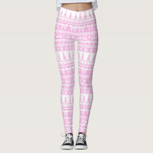 Weihnachts Ugly Sweater Strick Muster in Pastellro Leggings
