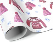 Weihnachts Ugly Sweater & Winter Hat Geschenkpapier (Rolleneckpunkt)