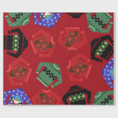 Weihnachts-Ugly-Sweaters glänzend Wrapping Paper Geschenkpapier (Flach)