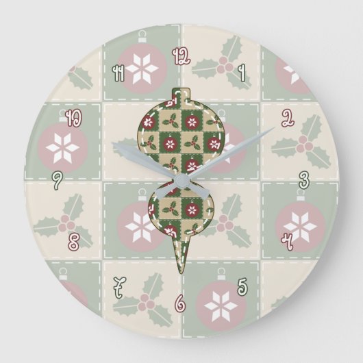 Weihnachts-Uhr Große Wanduhr (Vorderseite)