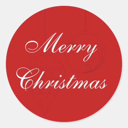 Weihnachts-Umschlag Aufkleber mit Ornamenten (Vorderseite)