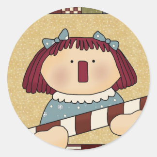 Weihnachts-Umschlag Aufkleber: Simple Joys Annie Runder Aufkleber