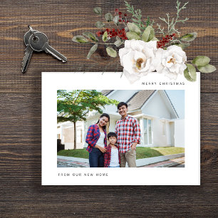 Weihnachts-Umzugsankündigung von unserem neuen Zuh Feiertagskarte