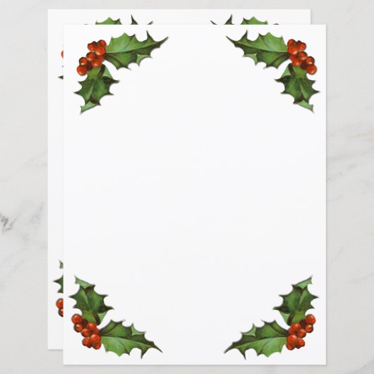 Weihnachts- und Berries-Briefpapier (Vorne/Hinten)