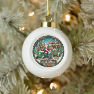Weihnachts- und Feiertagsdekore Keramik Kugel-Ornament