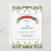 Weihnachts- und Feiertagsparty, Feste Grüne Einladung (Vorderseite)