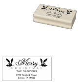 Weihnachts- und Holly-Whimsical-Script-Rücksendead Gummistempel (Stempel)