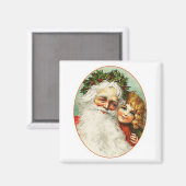 Weihnachts- und Kinderportrait Vintag Magnet (Vorderseite/Rückseite)