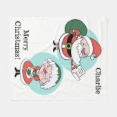 Weihnachts- und Mrs. Claus-Decken Fleecedecke (Vorderseite (Horizontal))