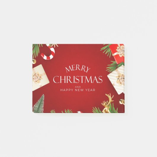 Weihnachts- und Neujahrsdesign Post-it Klebezettel (Vorderseite)
