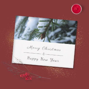 Weihnachts- und Neujahrsgrußkarte - Tannenbaumfoto Feiertagskarte