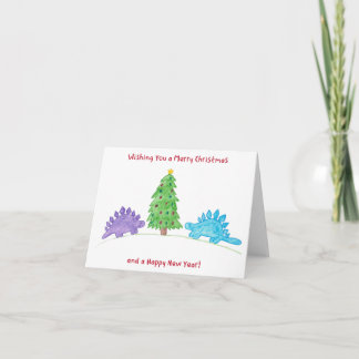 Weihnachts- und Neujahrskarte für Stegosaurus Feiertagskarte