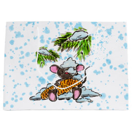 Weihnachts- und Neujahrsmaus mit Kegel Große Geschenktüte