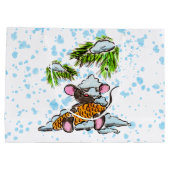 Weihnachts- und Neujahrsmaus mit Kegel Große Geschenktüte (Rückseite)