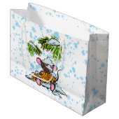 Weihnachts- und Neujahrsmaus mit Kegel Große Geschenktüte (Vorderseite Schrägansicht)