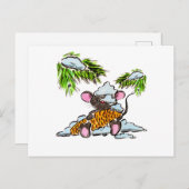 Weihnachts- und Neujahrsmaus mit Kegel Postkarte (Vorne/Hinten)