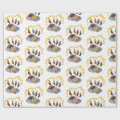 Weihnachts- und Neujahrsmaus mit Strümpfen Geschenkpapier (Flach)