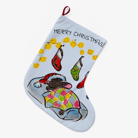 Weihnachts- und Neujahrsmaus mit Strümpfen Großer Weihnachtsstrumpf (Vorderansicht (hängend))