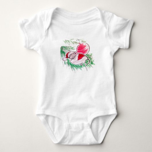 Weihnachts- und Neujahrsschlafmaus Baby Strampler (Vorderseite)
