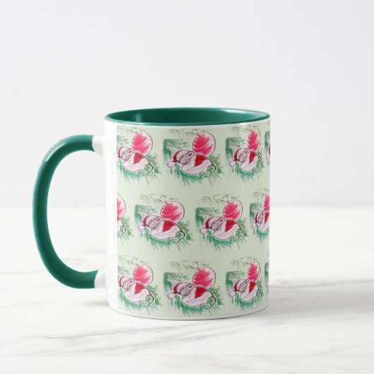 Weihnachts- und Neujahrsschlafmaus Tasse (Links)