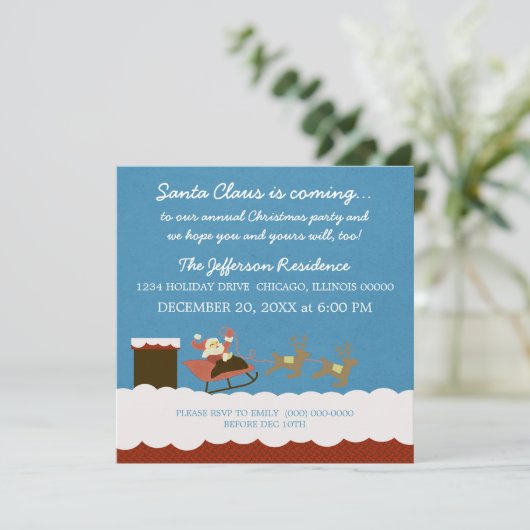 Weihnachts-und Reindeer-Party Einladung (Stehend Vorderseite)