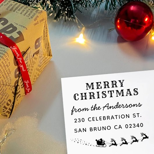 Weihnachts- und Reindeer Sleigh Weihnachts-Rücksen Permastempel