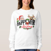 Weihnachts- und Reindeer-Weihnachtsspass Sweatshirt (Vorderseite)