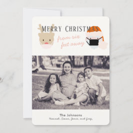 Weihnachts- und Reindeermaske Weiße Weihnachtsfoto Feiertagskarte