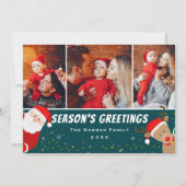 Weihnachts- und Reineresaison 3 Foto Feiertagskarte (Vorderseite)