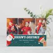 Weihnachts- und Reineresaison 3 Foto Feiertagskarte (Stehend Vorderseite)