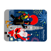 Weihnachts- und Roostertoast auf die Silvesterkart Magnet (Horizontal)