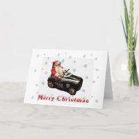 Weihnachts-und Sankt-Polizeiwagen-Karte