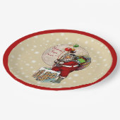 Weihnachts- und Schornstein-Weihnachtsplatte Pappteller (Schrägansicht)