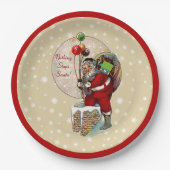 Weihnachts- und Schornstein-Weihnachtsplatte Pappteller (Vorderseite)
